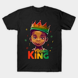 Black History Month Shirts For Young King Afro Boys Kids T-Shirt